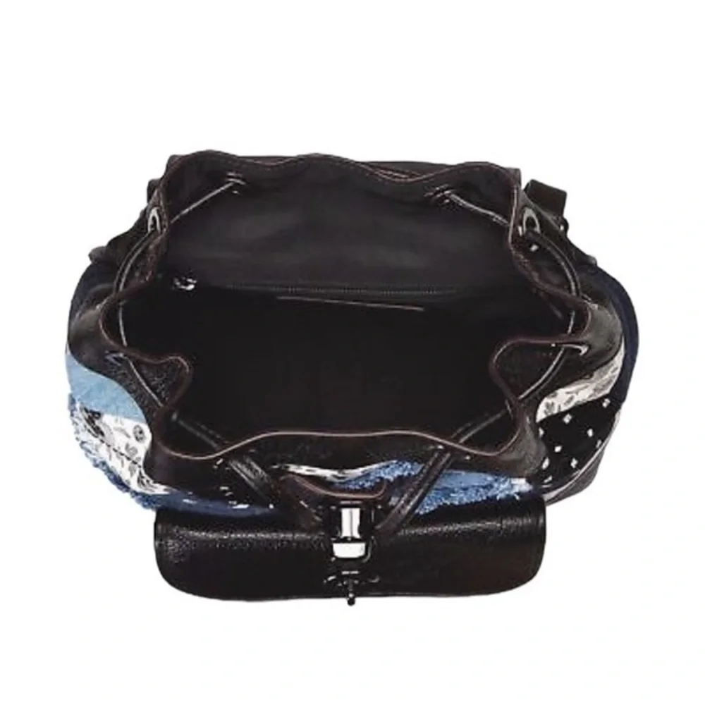 Coach Patchwork Turnlock Rucksack Backpack 37743 Canyon Quilt Denim